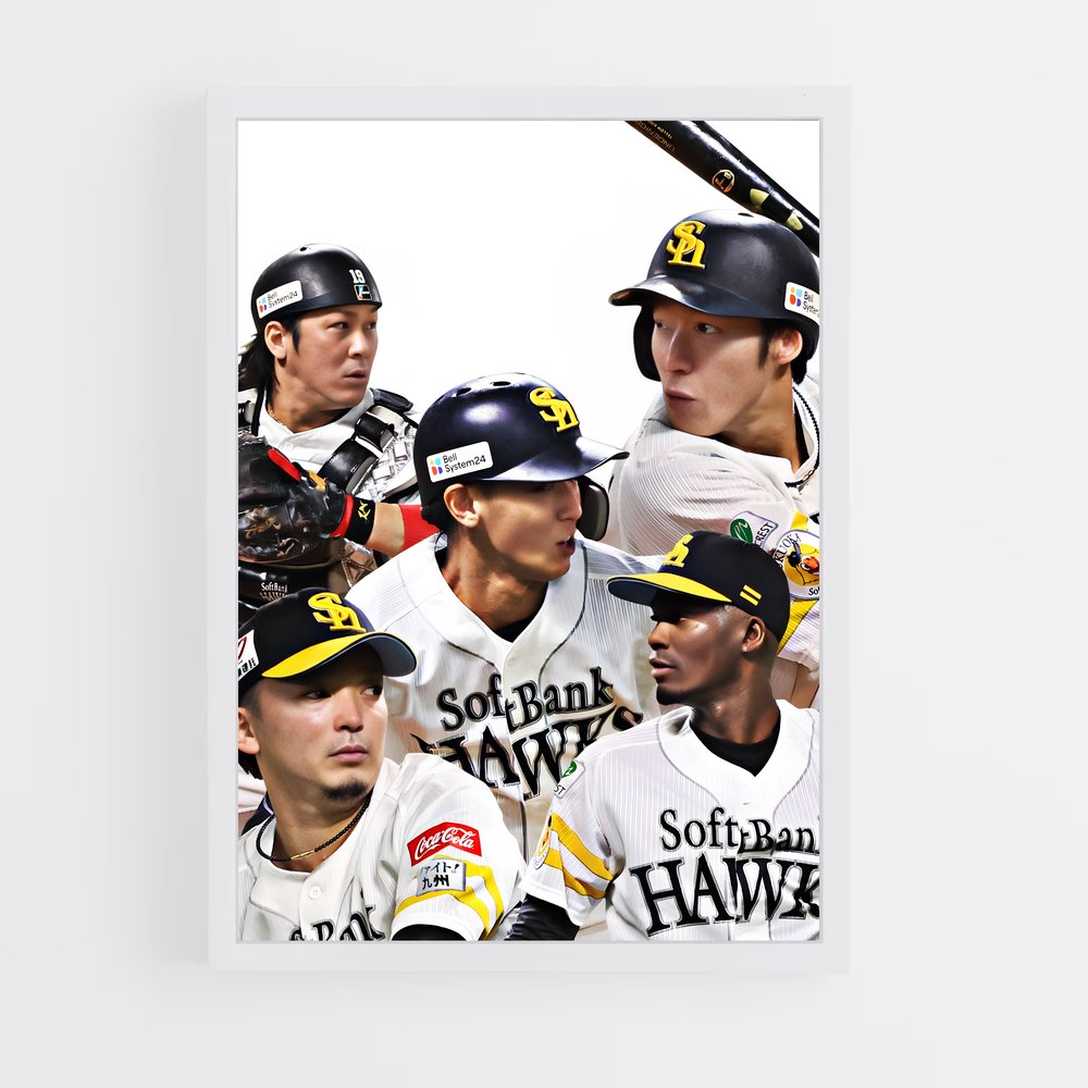 Poster Équipe des Hawks – affiche Baseball (vue 3)